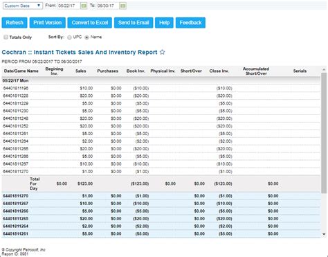 bookkeeping for lottery sales